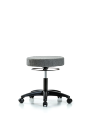 Rutledge Fabric Stool without Back - Desk Height with Casters in Gray Fabric