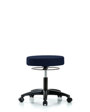 Rutledge Fabric Stool without Back - Desk Height with Casters in Navy Fabric