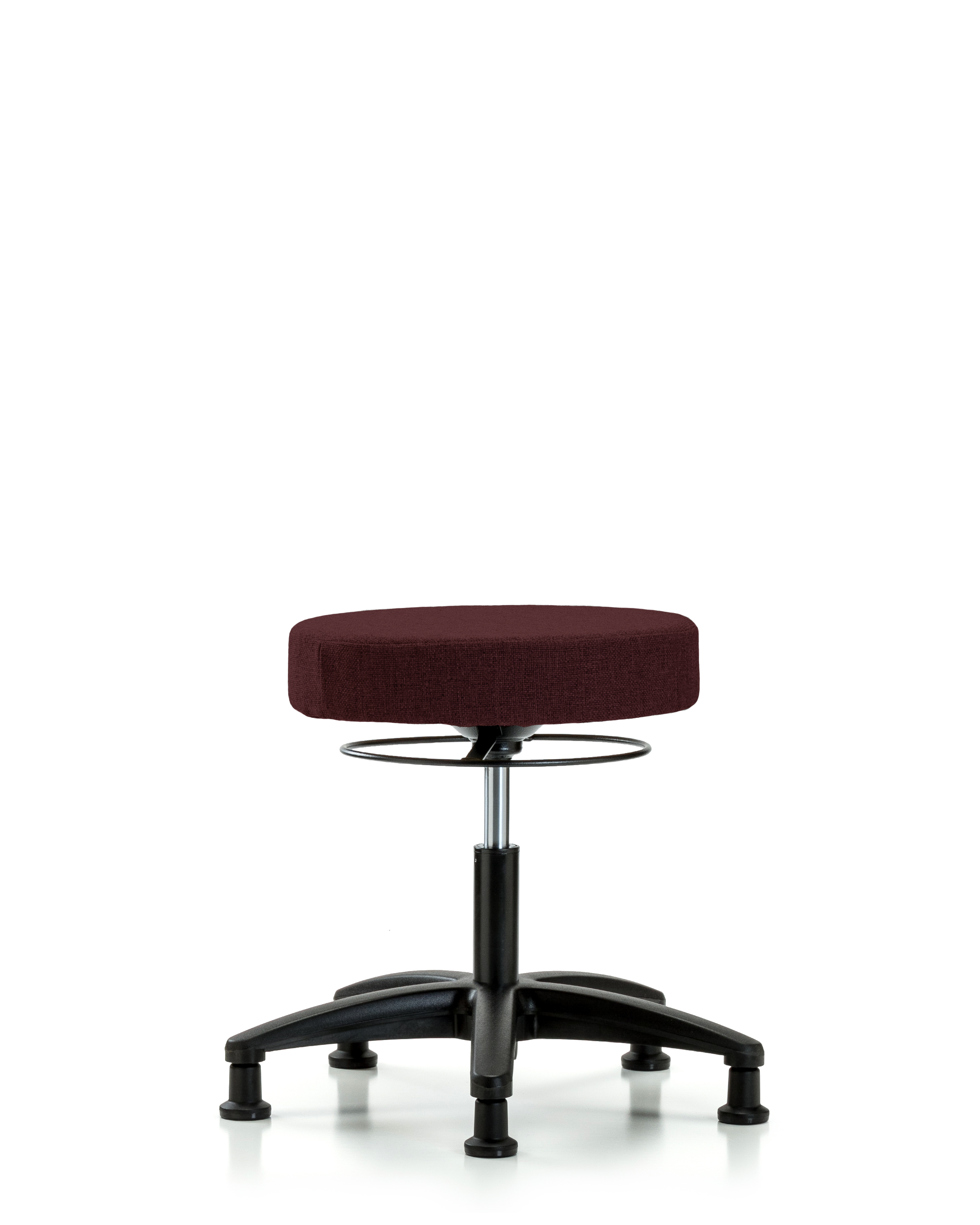 Rutledge Fabric Stool without Back - Desk Height with Stationary Glides in Burgundy Fabric