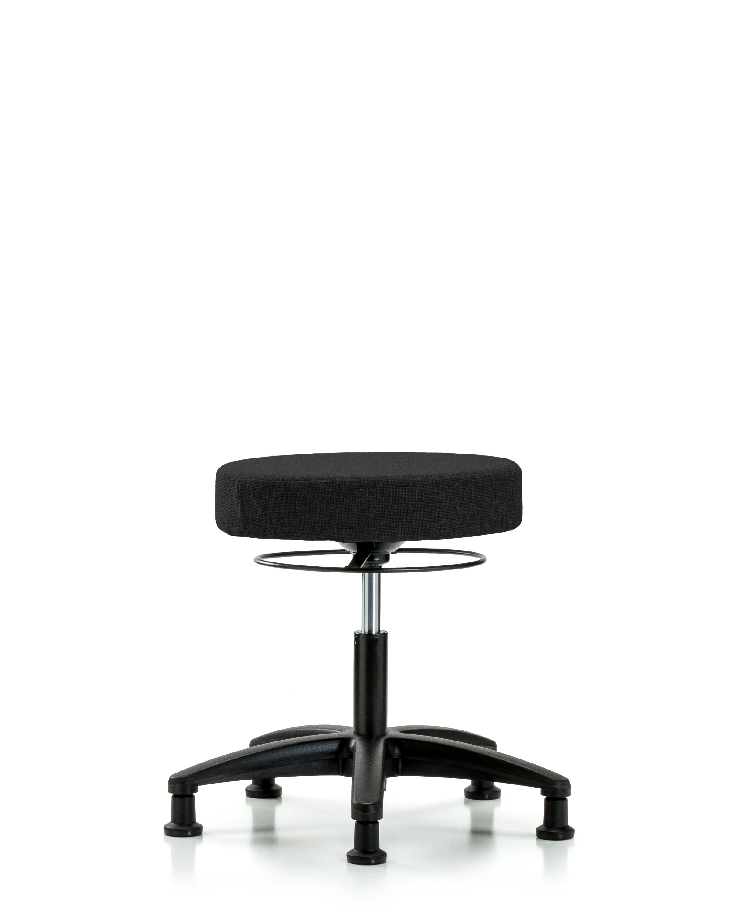 Rutledge Fabric Stool without Back - Desk Height with Stationary Glides in Black Fabric