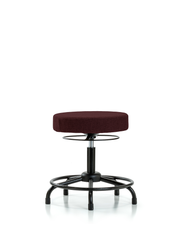 Rutledge Fabric Stool without Back - Desk Height with Round Tube Base & Stationary Glides in Burgundy Fabric