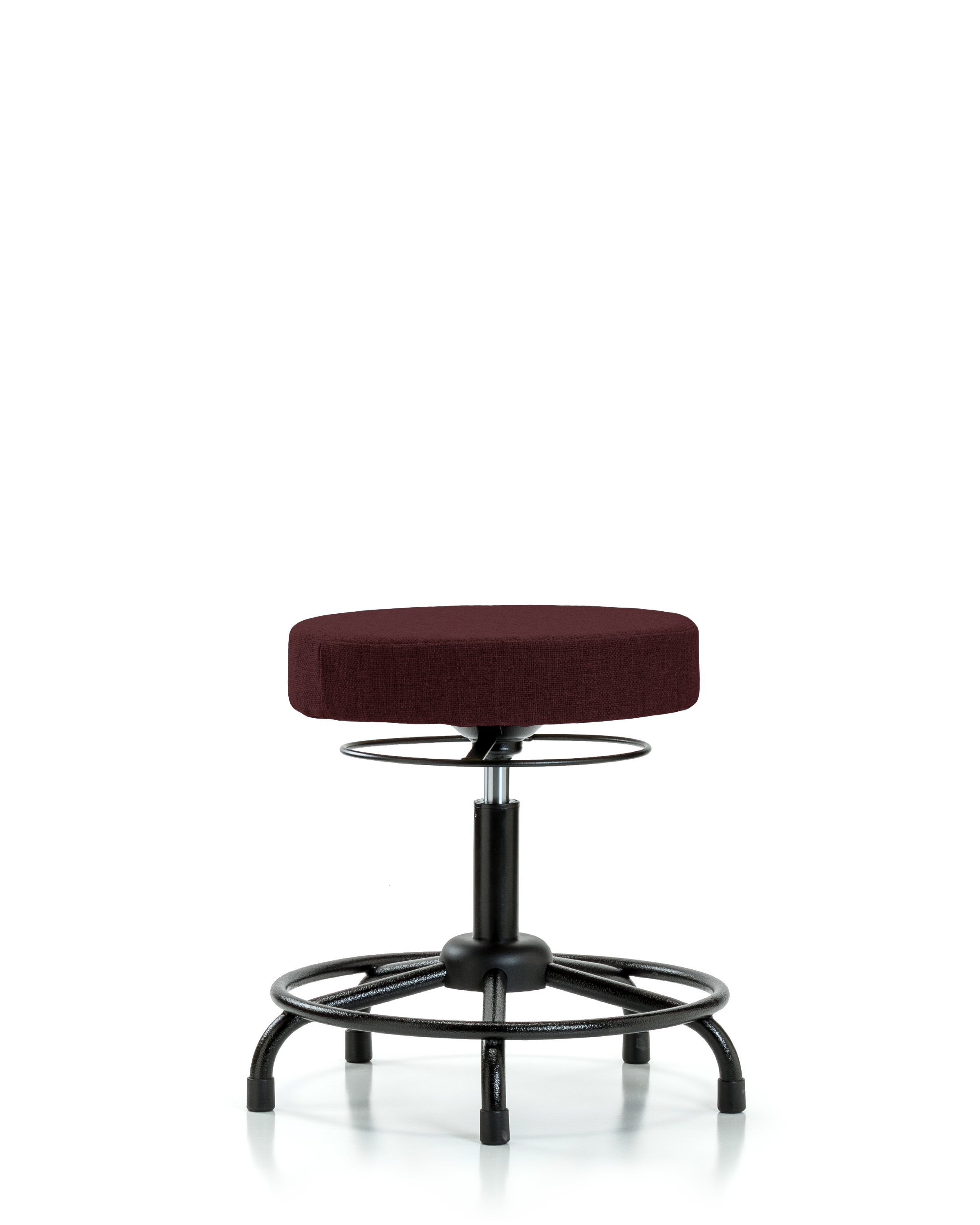 Rutledge Fabric Stool without Back - Desk Height with Round Tube Base & Stationary Glides in Burgundy Fabric