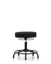 Rutledge Fabric Stool without Back - Desk Height with Round Tube Base & Stationary Glides in Black Fabric