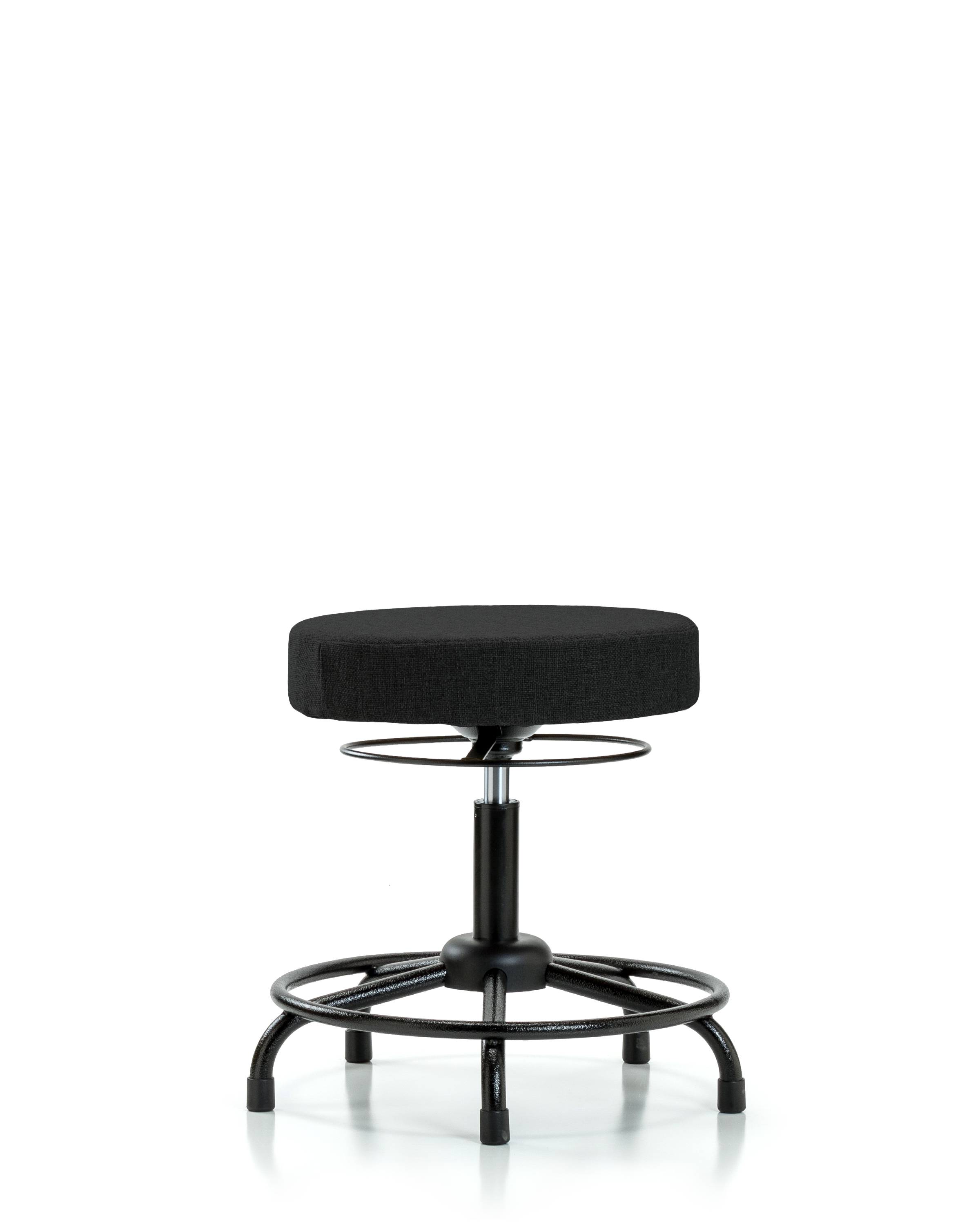 Rutledge Fabric Stool without Back - Desk Height with Round Tube Base & Stationary Glides in Black Fabric