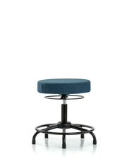 Rutledge Fabric Stool without Back - Desk Height with Round Tube Base & Stationary Glides in Blue Fabric