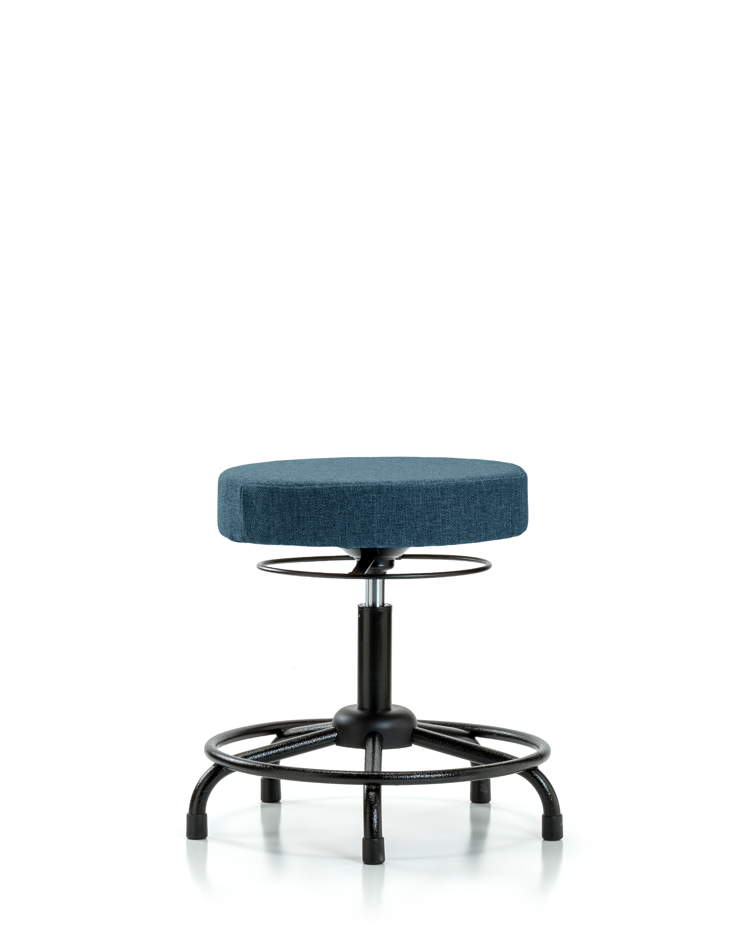 Rutledge Fabric Stool without Back - Desk Height with Round Tube Base & Stationary Glides in Blue Fabric