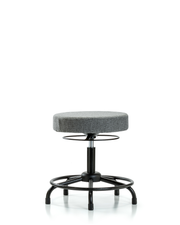 Rutledge Fabric Stool without Back - Desk Height with Round Tube Base & Stationary Glides in Gray Fabric