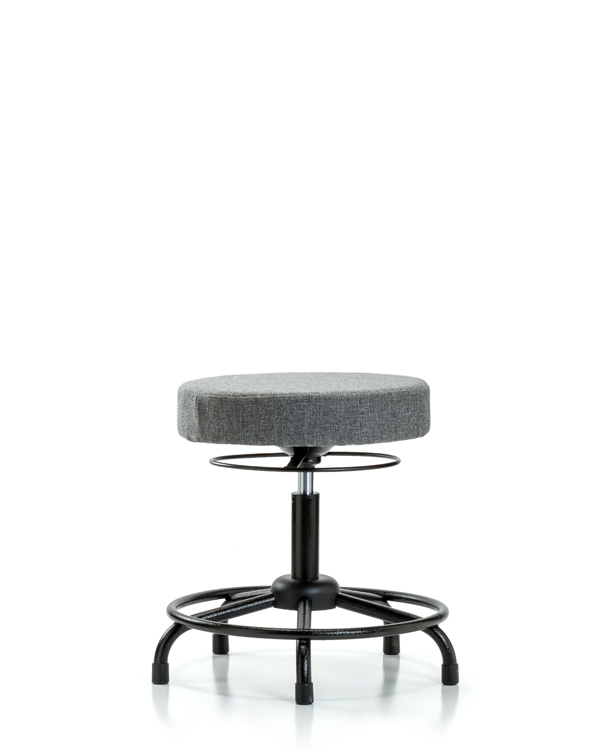 Rutledge Fabric Stool without Back - Desk Height with Round Tube Base & Stationary Glides in Gray Fabric