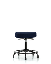 Rutledge Fabric Stool without Back - Desk Height with Round Tube Base & Stationary Glides in Navy Fabric