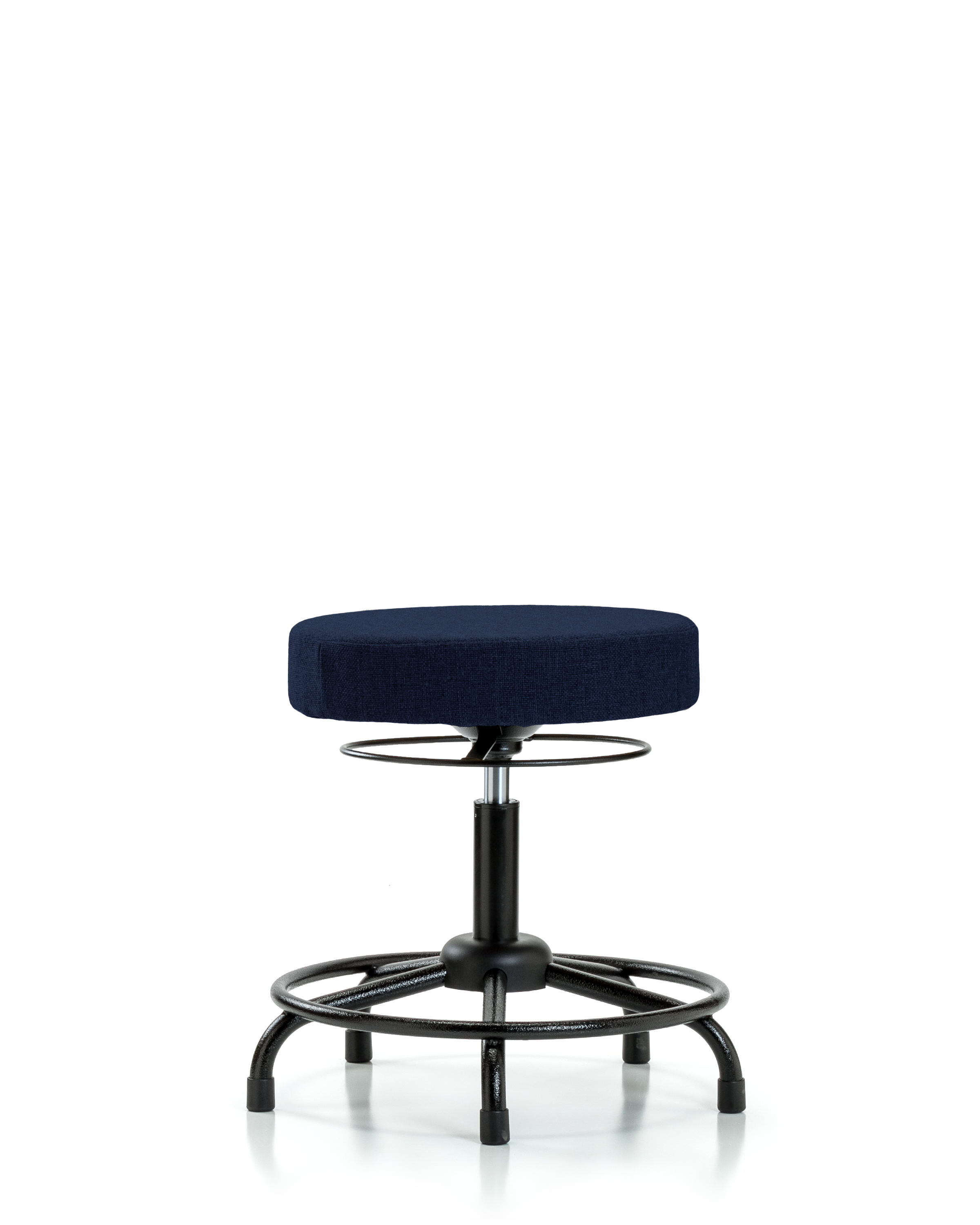 Rutledge Fabric Stool without Back - Desk Height with Round Tube Base & Stationary Glides in Navy Fabric