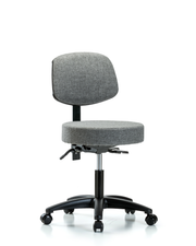 Rutledge Fabric Stool with Back - Desk Height with Seat Tilt & Casters in Gray Fabric