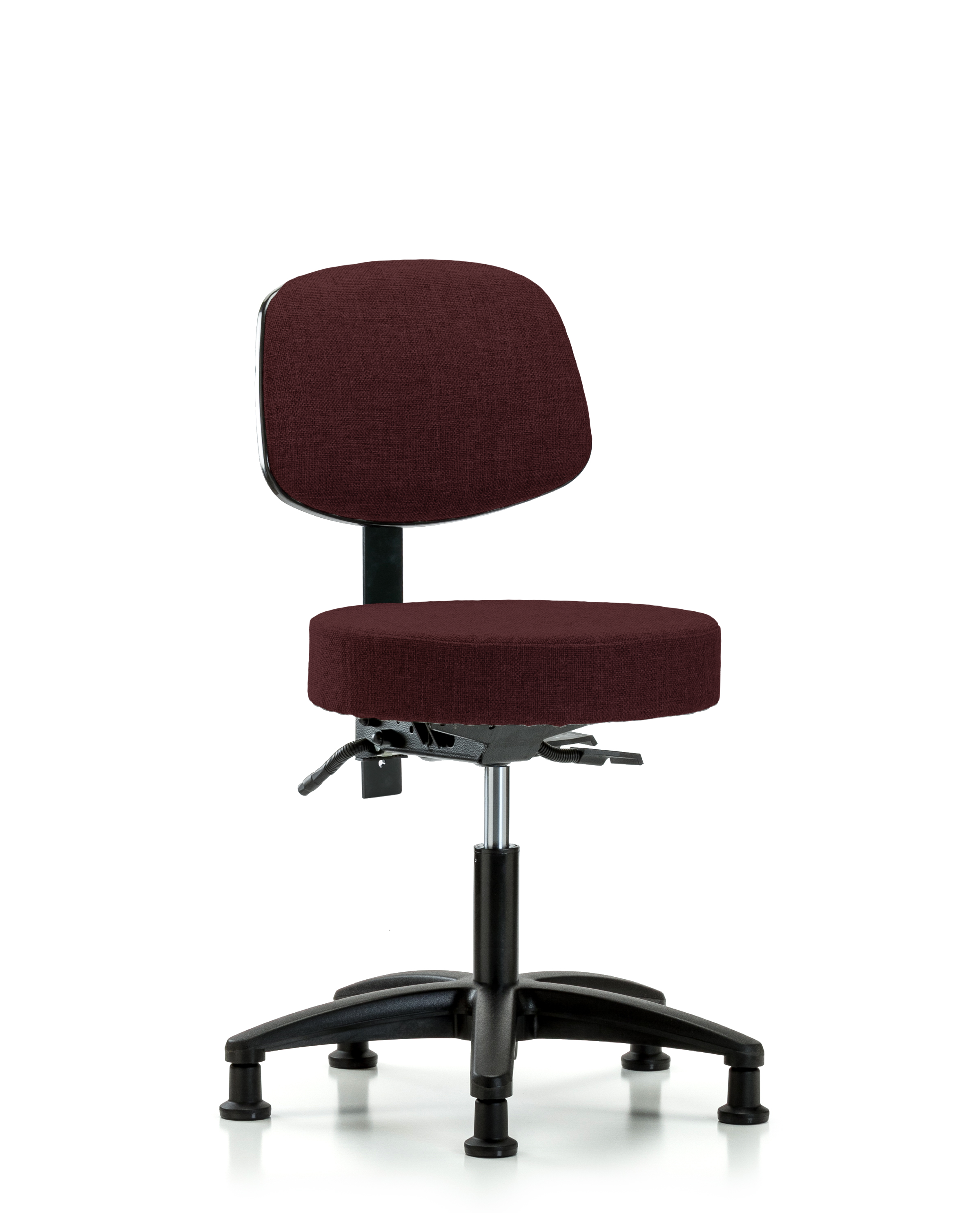 Rutledge Fabric Stool with Back - Desk Height with Seat Tilt & Stationary Glides in Burgundy Fabric