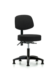 Rutledge Fabric Stool with Back - Desk Height with Seat Tilt & Stationary Glides in Black Fabric
