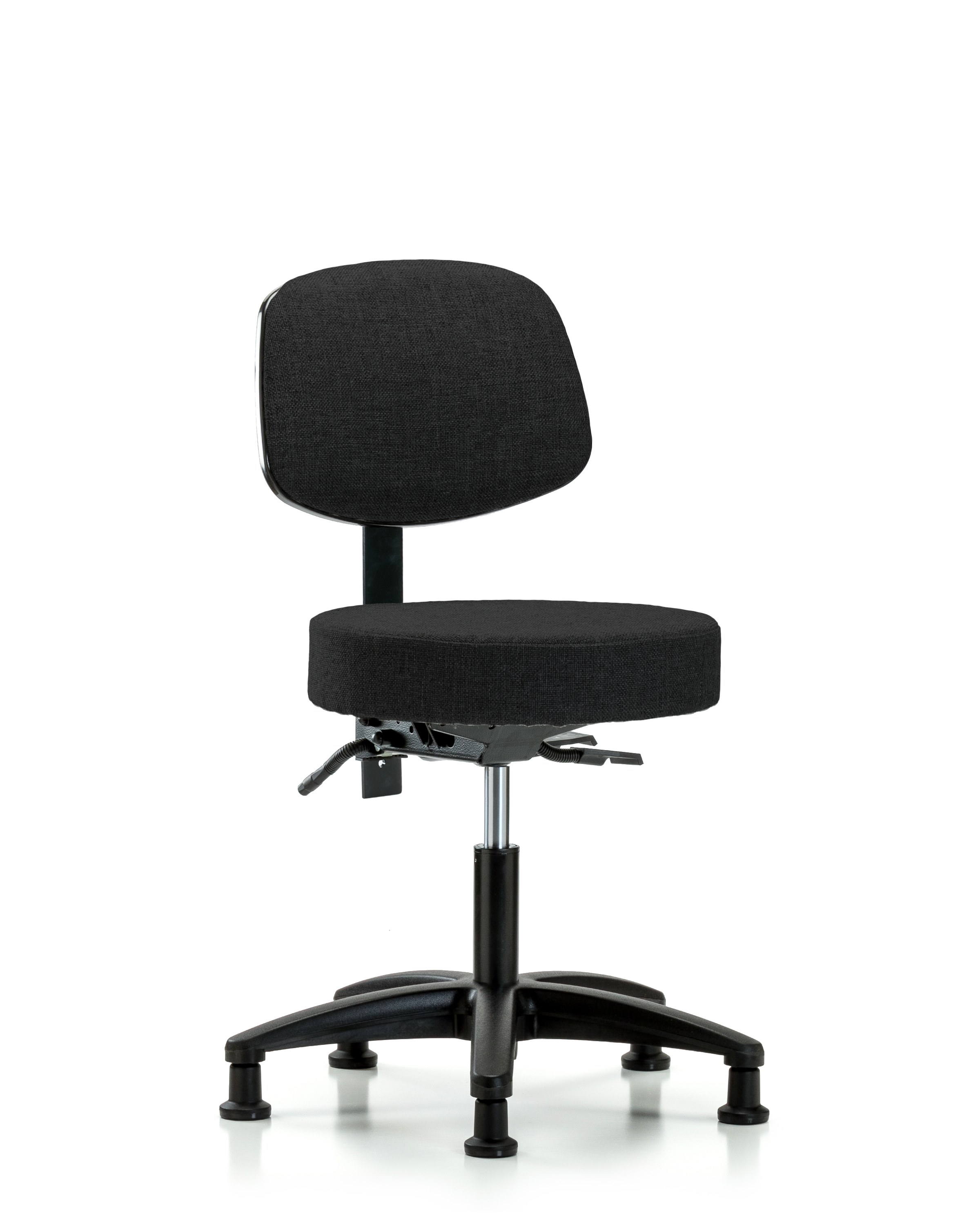 Rutledge Fabric Stool with Back - Desk Height with Seat Tilt & Stationary Glides in Black Fabric