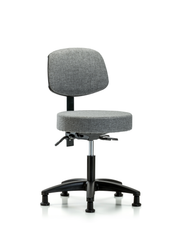 Rutledge Fabric Stool with Back - Desk Height with Seat Tilt & Stationary Glides in Gray Fabric