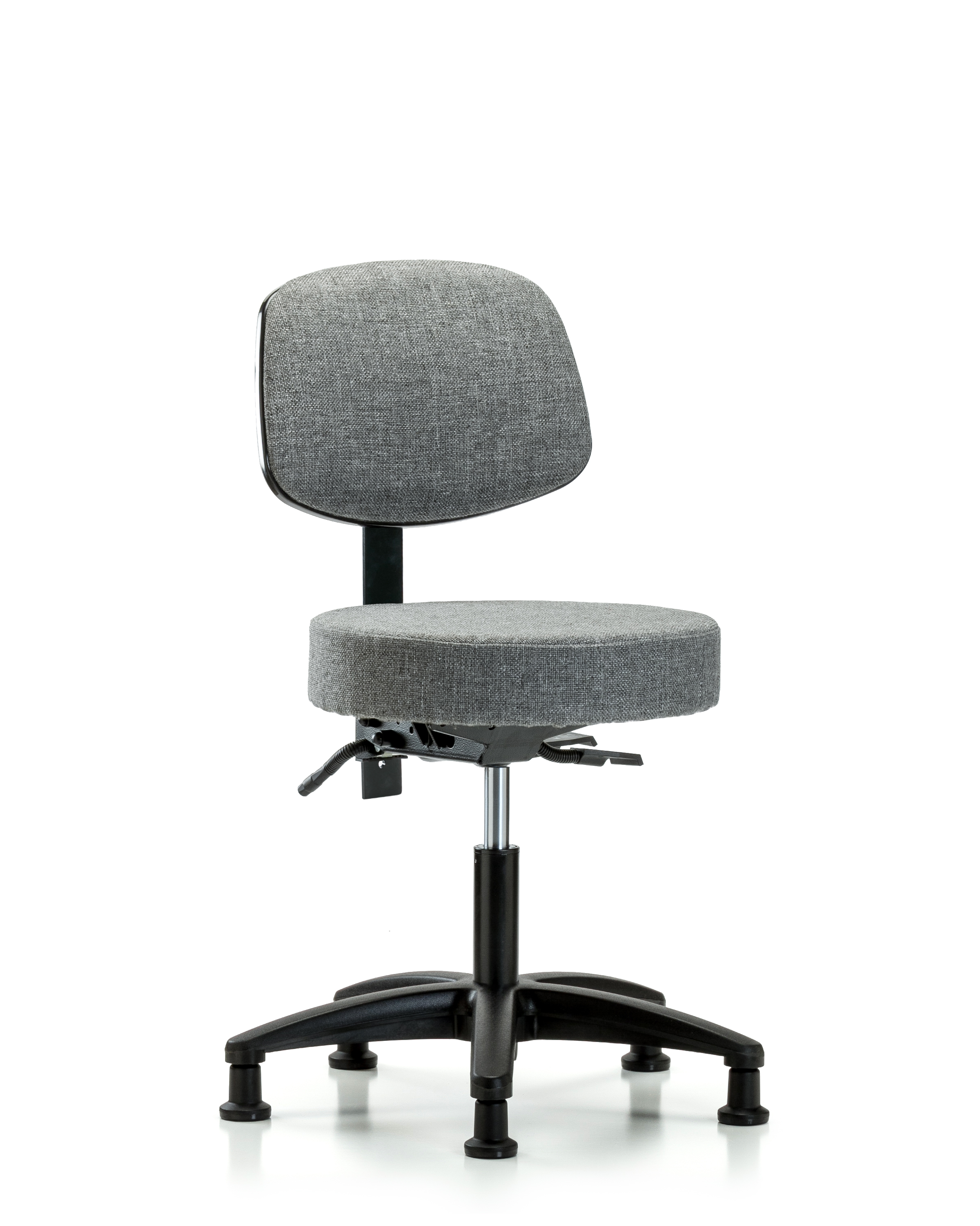 Rutledge Fabric Stool with Back - Desk Height with Seat Tilt & Stationary Glides in Gray Fabric