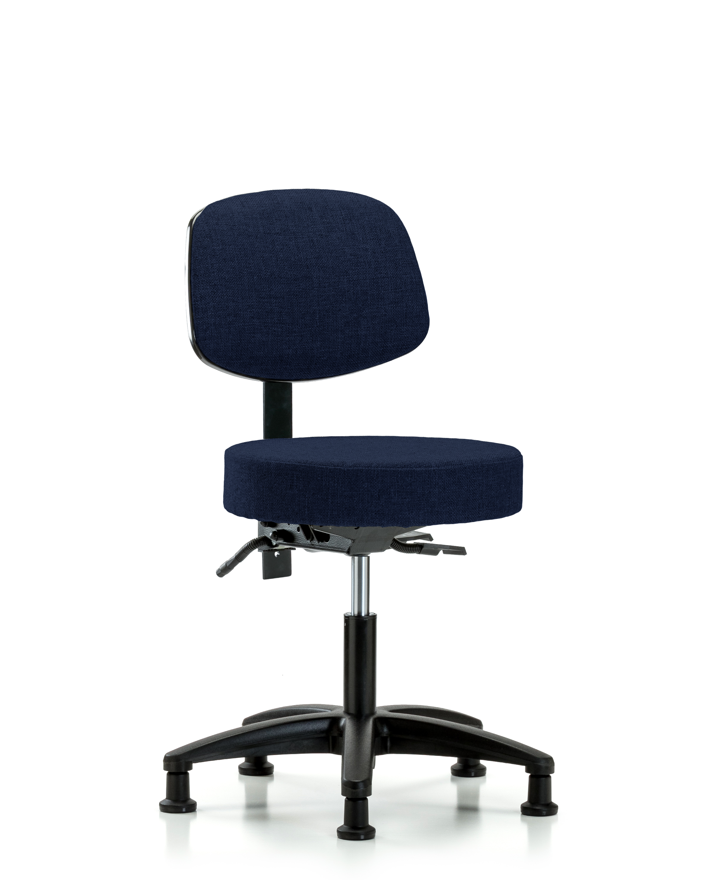 Rutledge Fabric Stool with Back - Desk Height with Seat Tilt & Stationary Glides in Navy Fabric