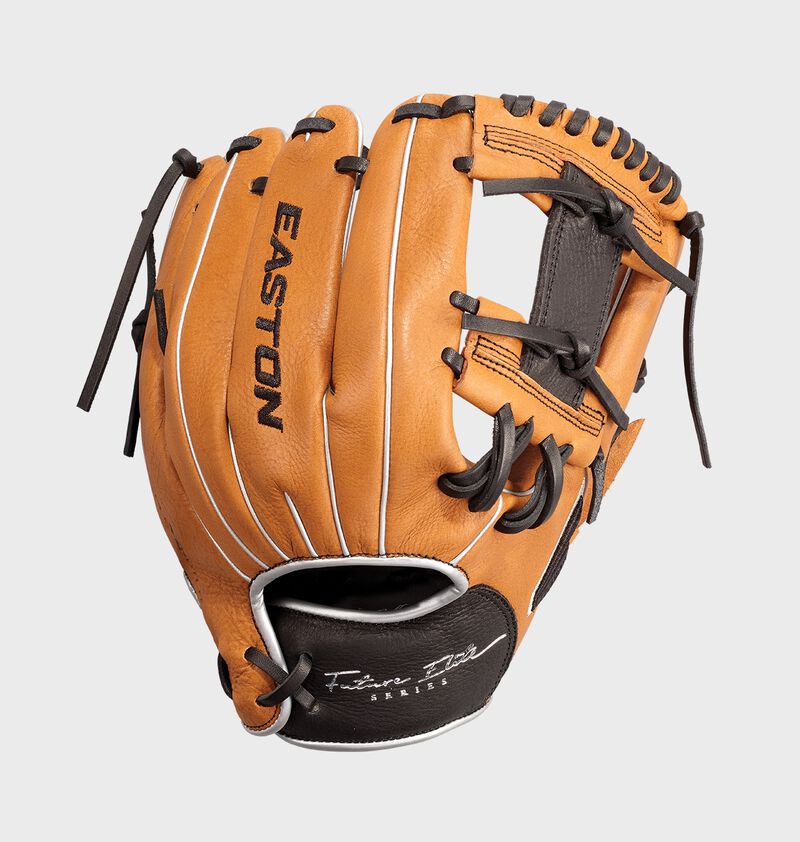 Easton Future Elite Series Youth 11-Inch Baseball Glove - Right Hand Thrower - Carmel/Black
