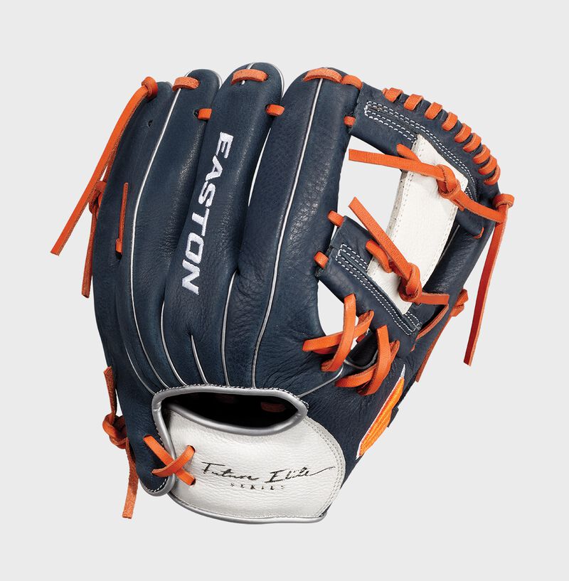 Easton Future Elite Series Youth 11-Inch Baseball Glove - Right Hand Thrower - Navy/Orange
