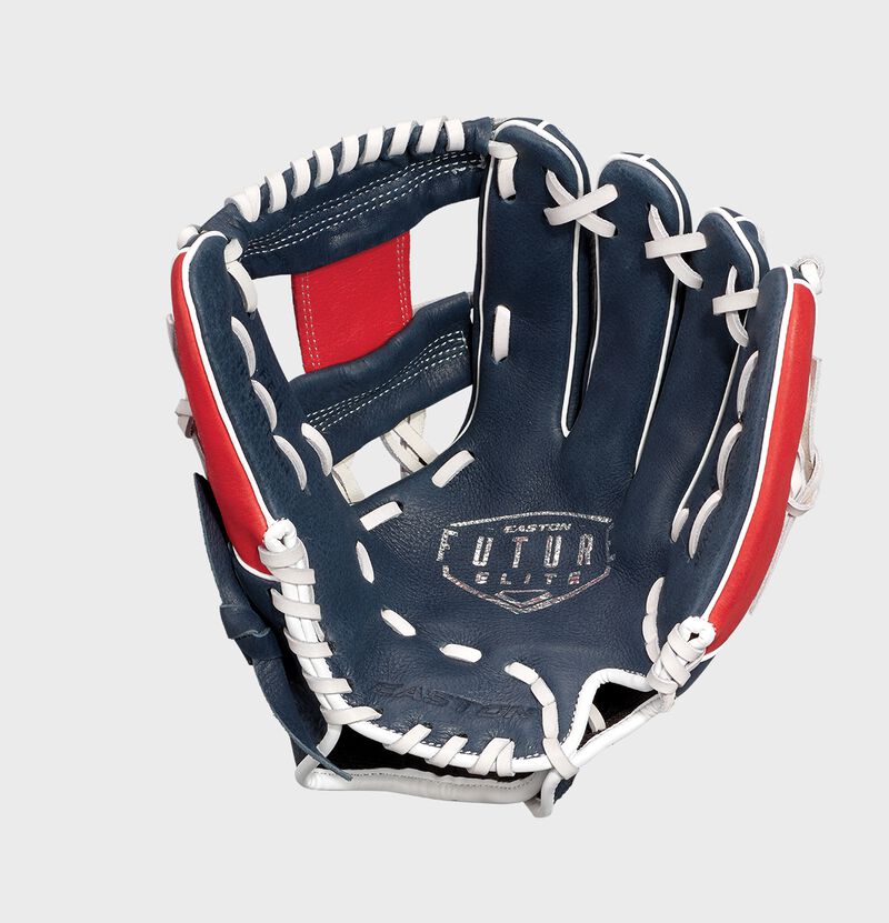 Easton Future Elite Series Youth 11-Inch Baseball Glove - Right Hand Thrower - Navy/Red