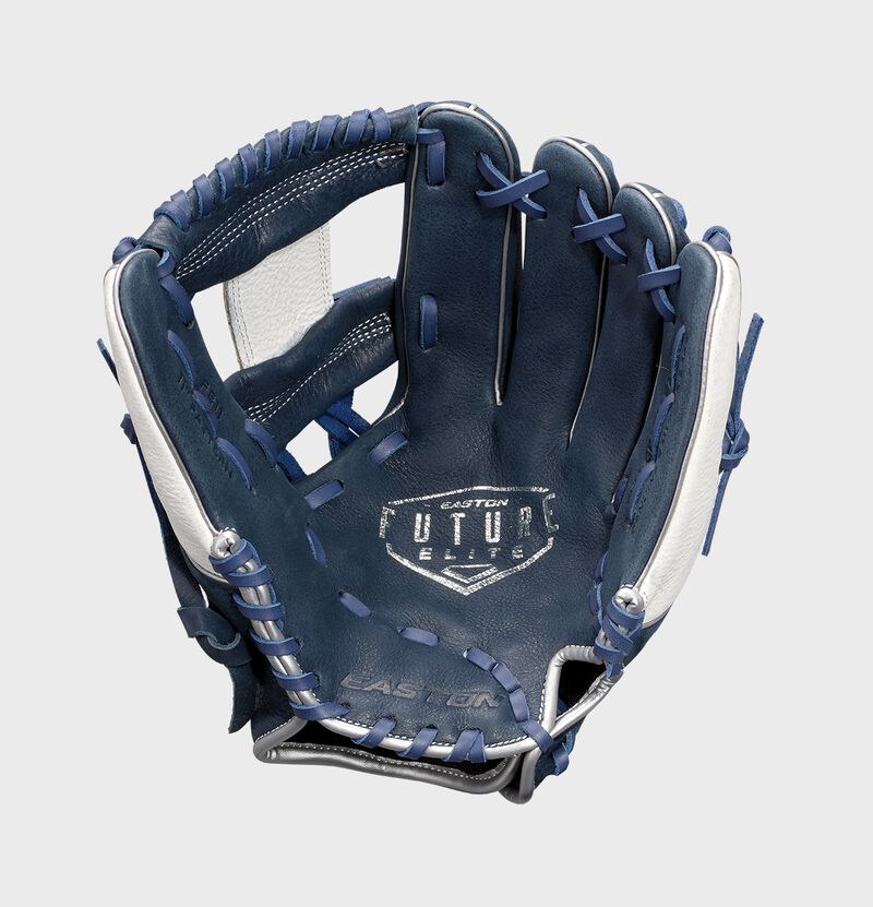 Easton Future Elite Series Youth 11-Inch Baseball Glove - Left Hand Thrower - Navy/White