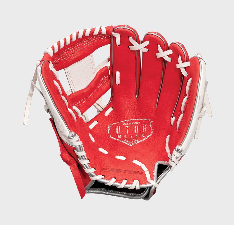 Easton Future Elite Series Youth 11-Inch Baseball Glove - Right Hand Thrower - Red/White