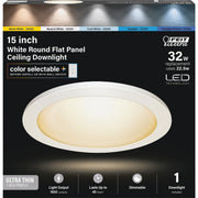 Feit Electric Edge-Lit 15 In. White Round 6-Way LED Flush Mount Light