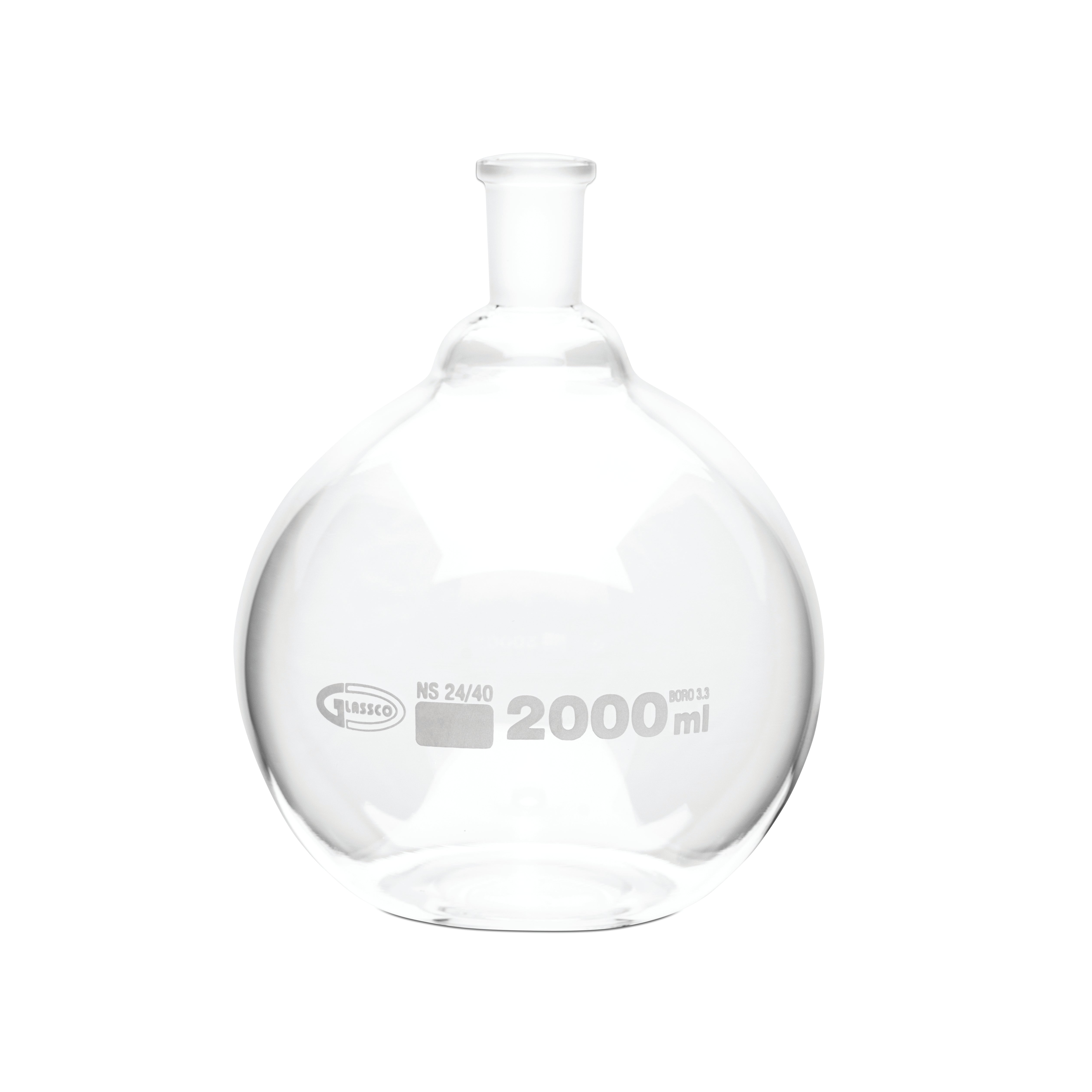United Scientific® Boiling Flask, Flat Bottom, Ground Joints, 2000 mL