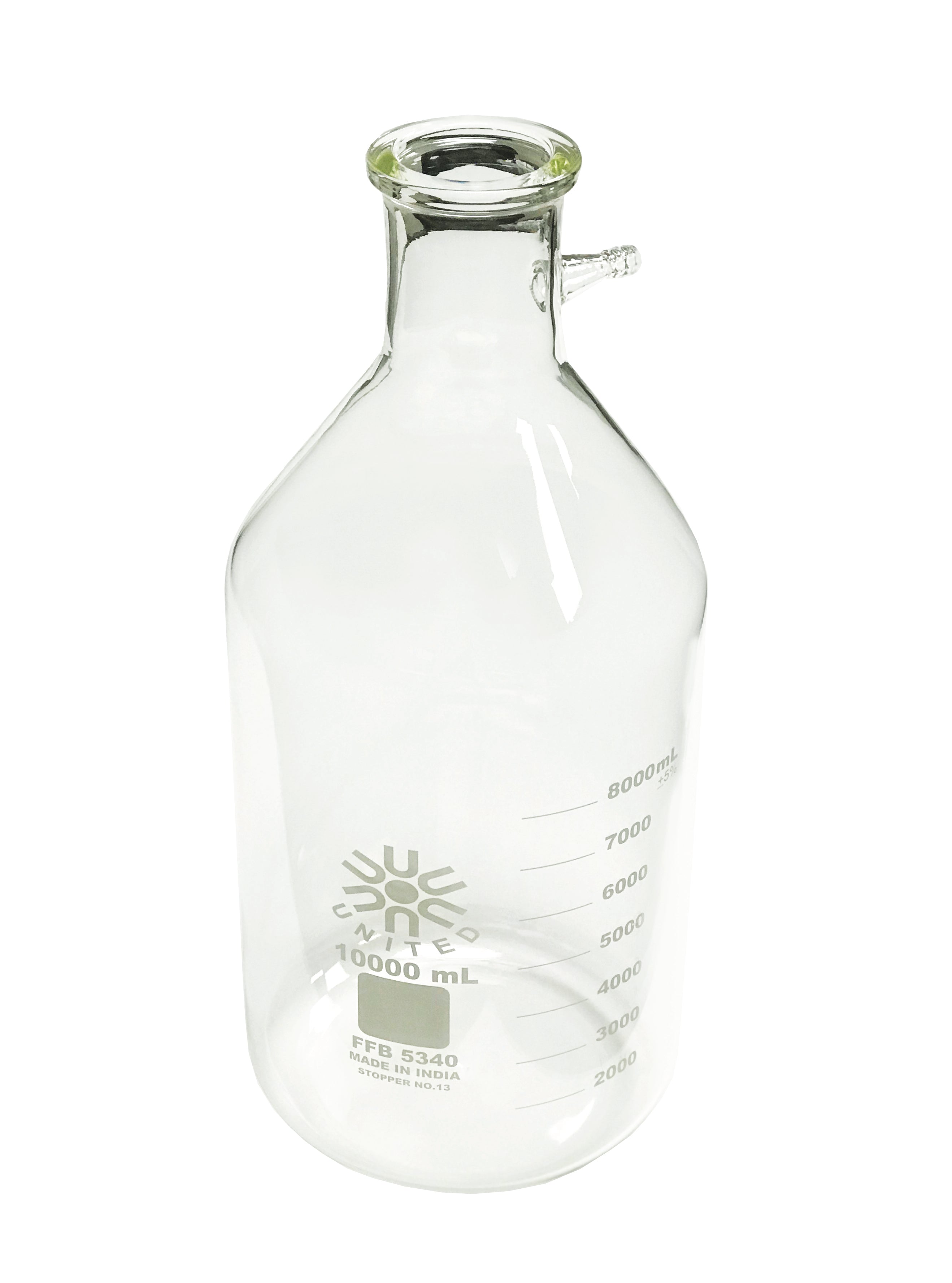 United Scientific® Filtering Bottle, Borosilicate Glass, 10L