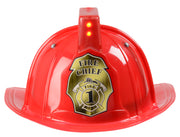 Jr. Fire Fighter, Helmet Only, Red Adjustable Youth Size, with Siren & Light