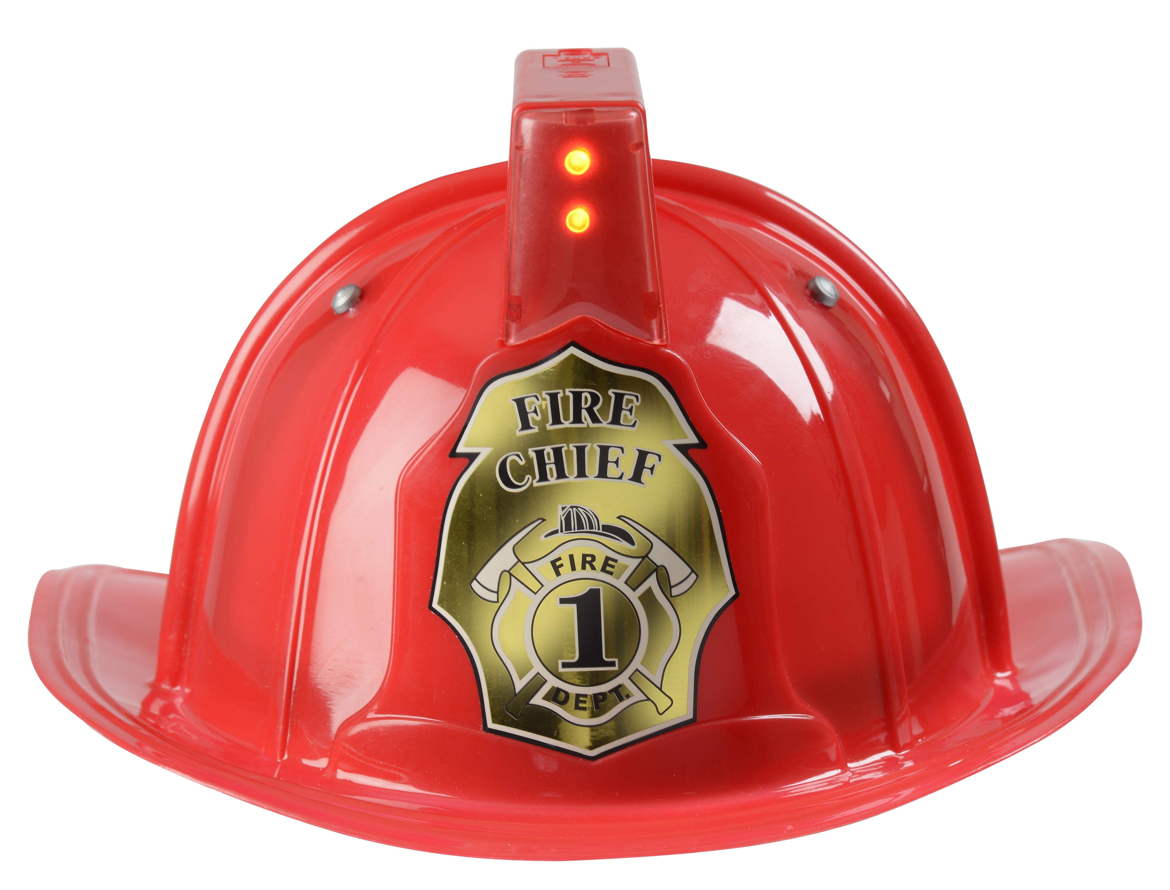 Jr. Fire Fighter, Helmet Only, Red Adjustable Youth Size, with Siren & Light
