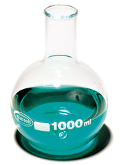 United Scientific® Boiling Flask, Flat Bottom, Borosilicate Glass, 50 mL, comes with 6