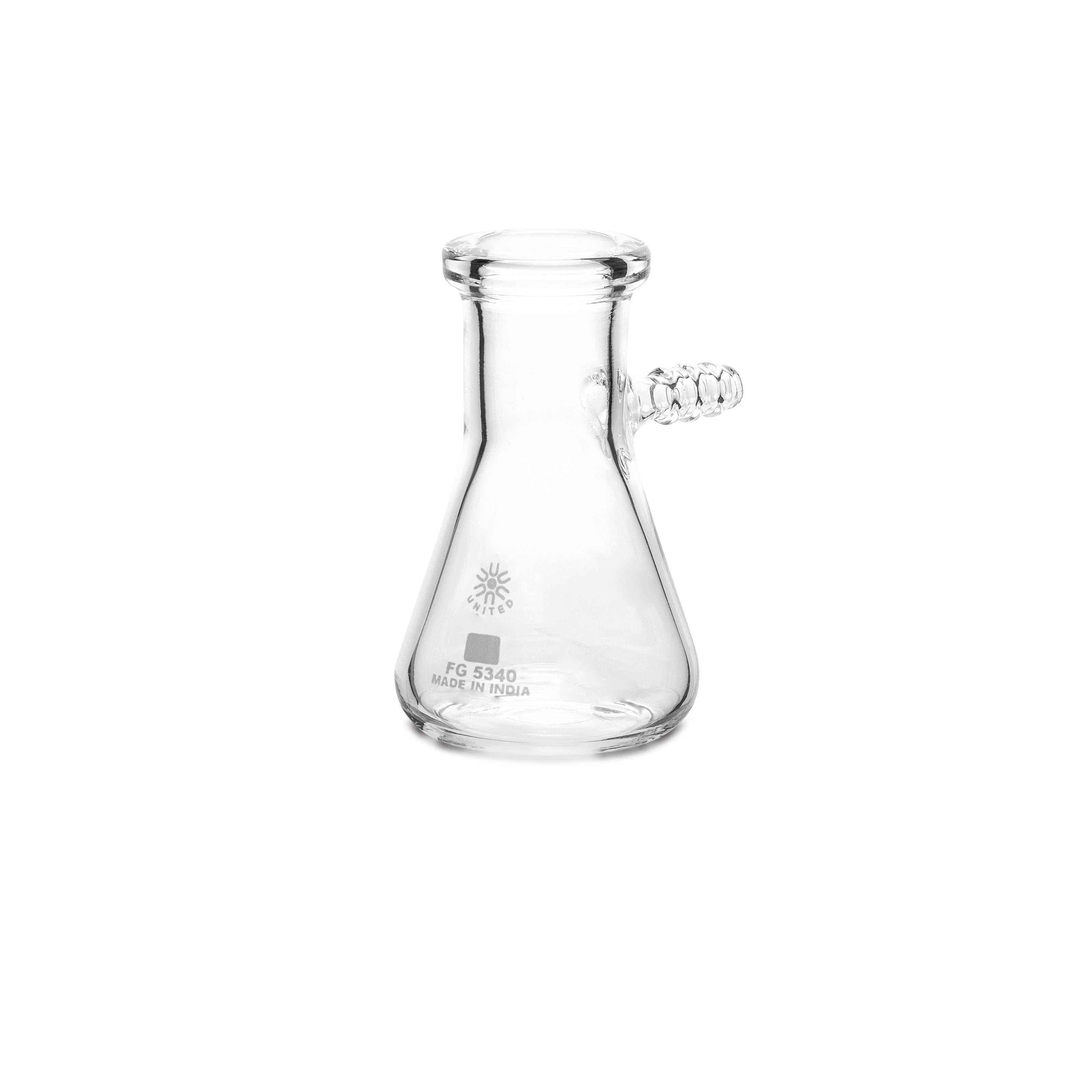 United Scientific® Filtering Flask, Borosilicate Glass,25 mL, comes with 6