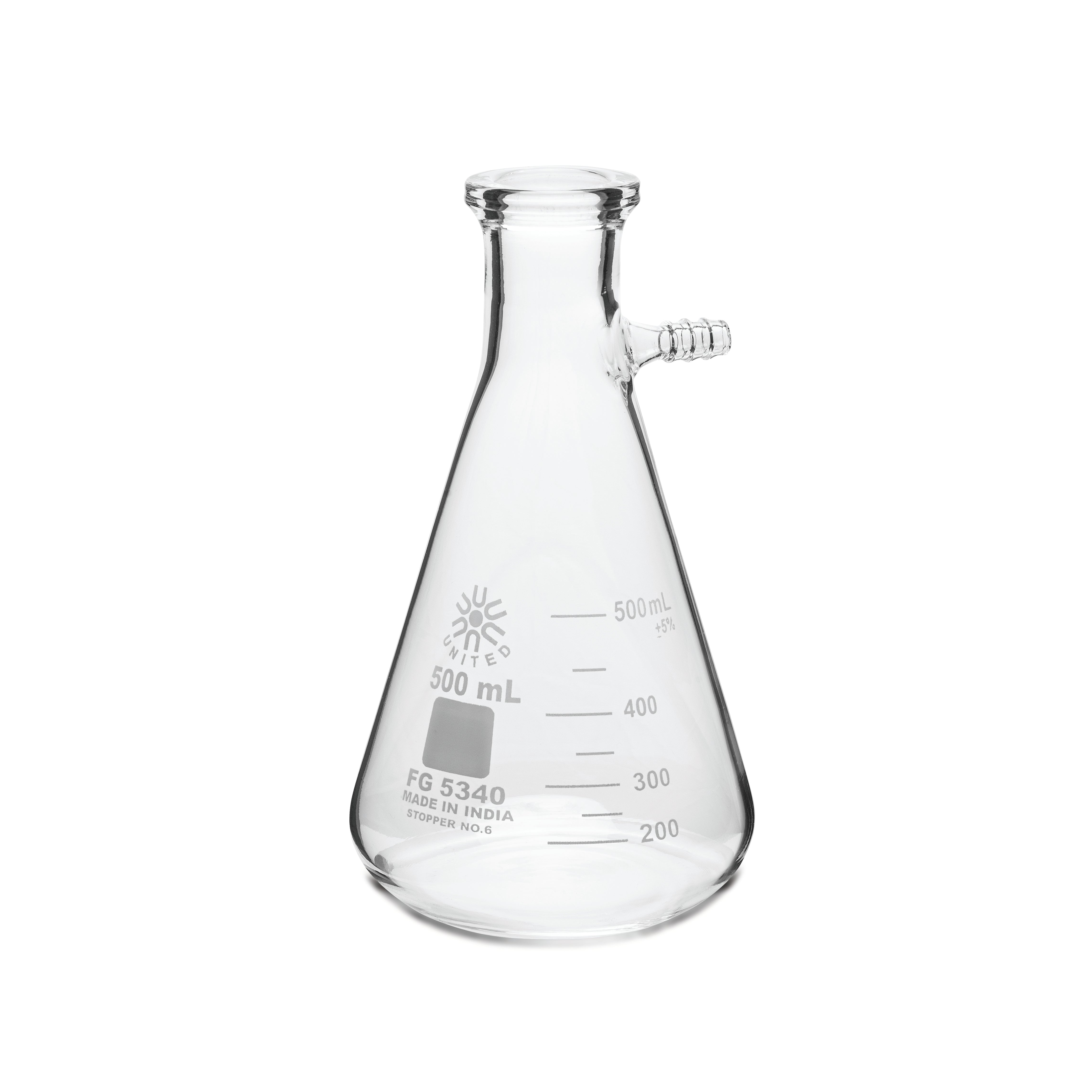 United Scientific® Filtering Flask, Borosilicate Glass, 500 mL