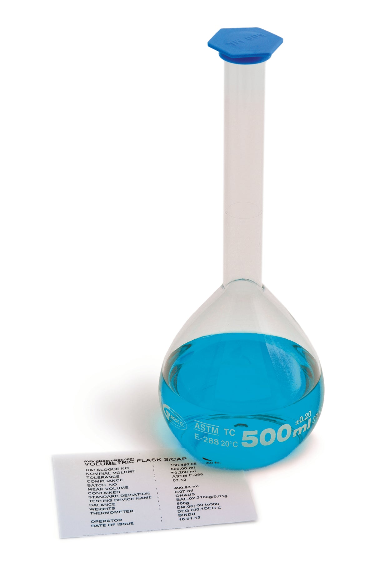 United Scientific® Volumetric Flask, Class A, Snap Cap, 50 mL