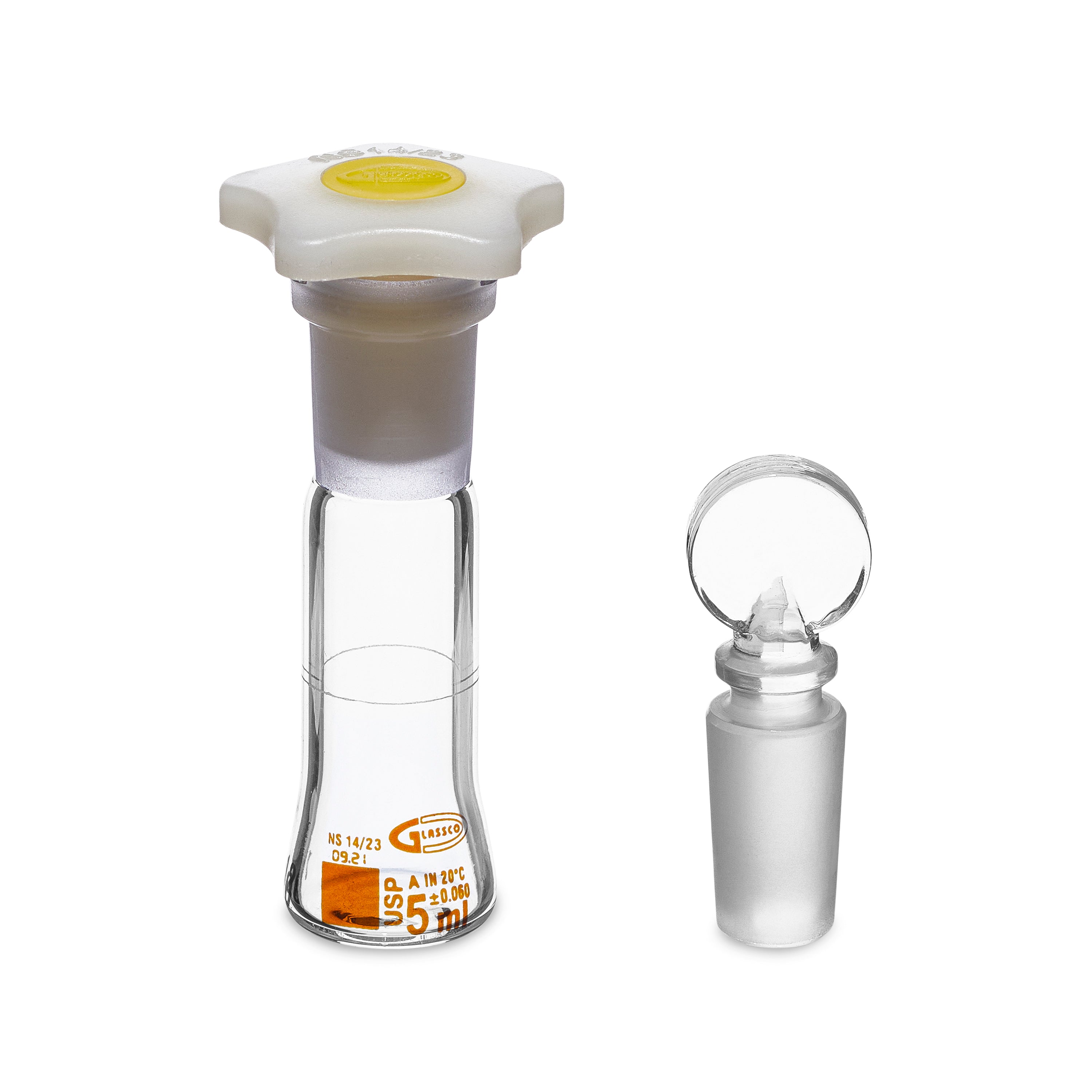 United Scientific® Volumetric Flask, Class A, Individually Certified, Wide Mouth, 5 mL