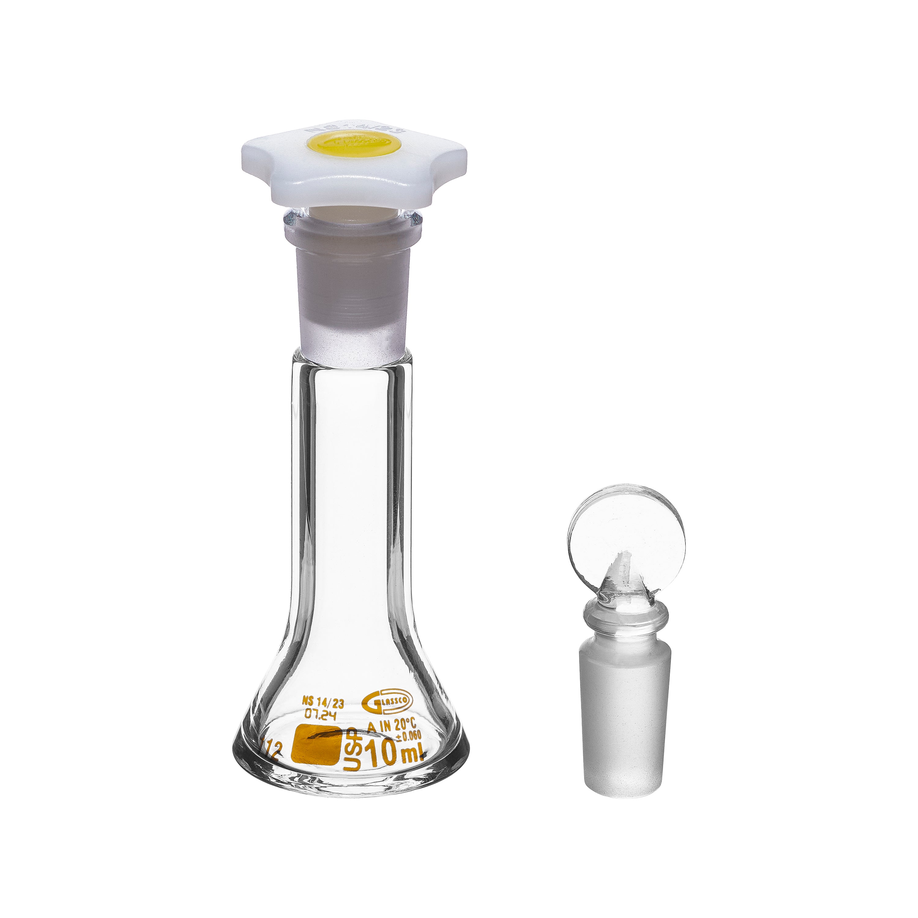 United Scientific® Volumetric Flask, Class A, Individually Certified, Wide Mouth, 10 mL