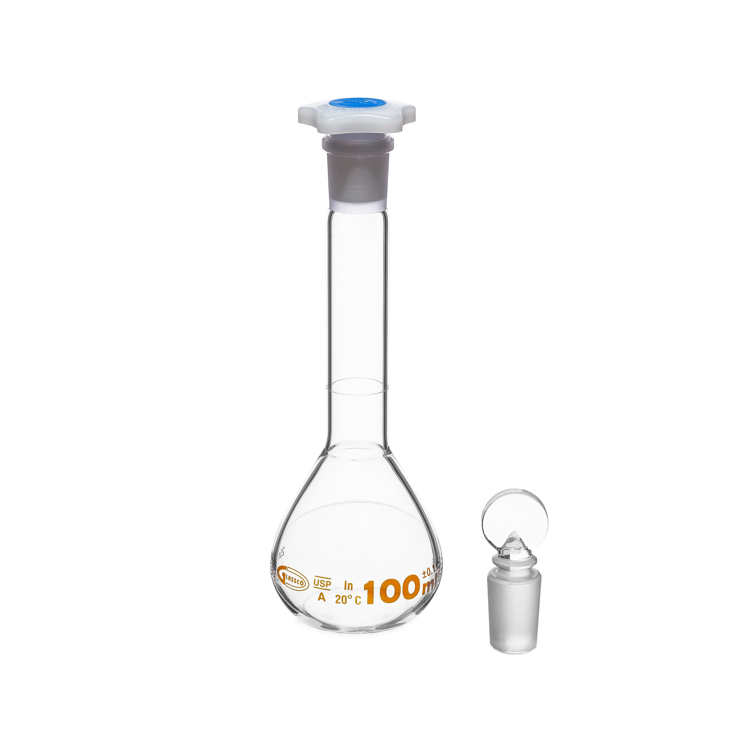 United Scientific® Volumetric Flask, Class A, Individually Certified, Wide Mouth, 100 mL