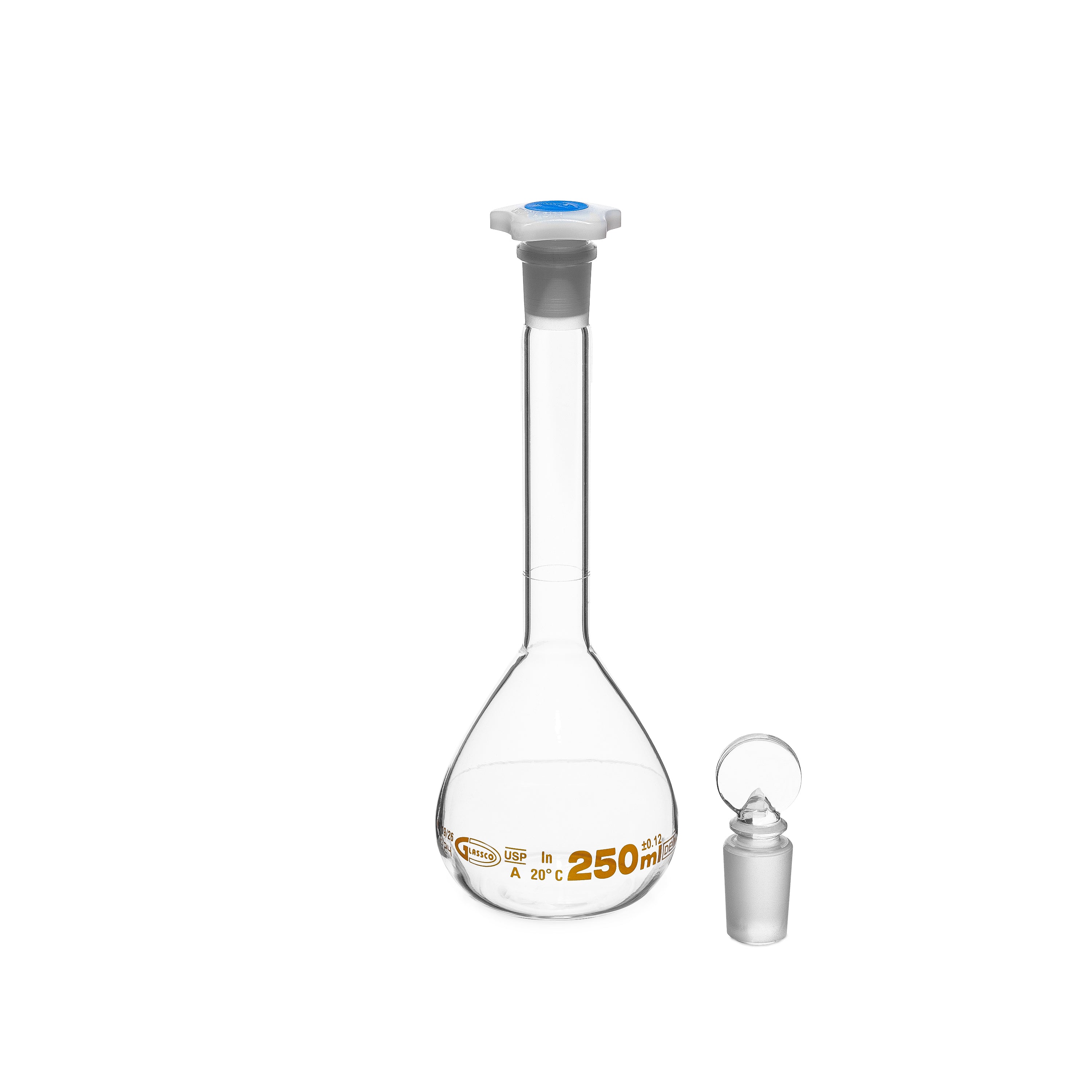 United Scientific® Volumetric Flask, Class A, Individually Certified, Wide Mouth, 250 mL