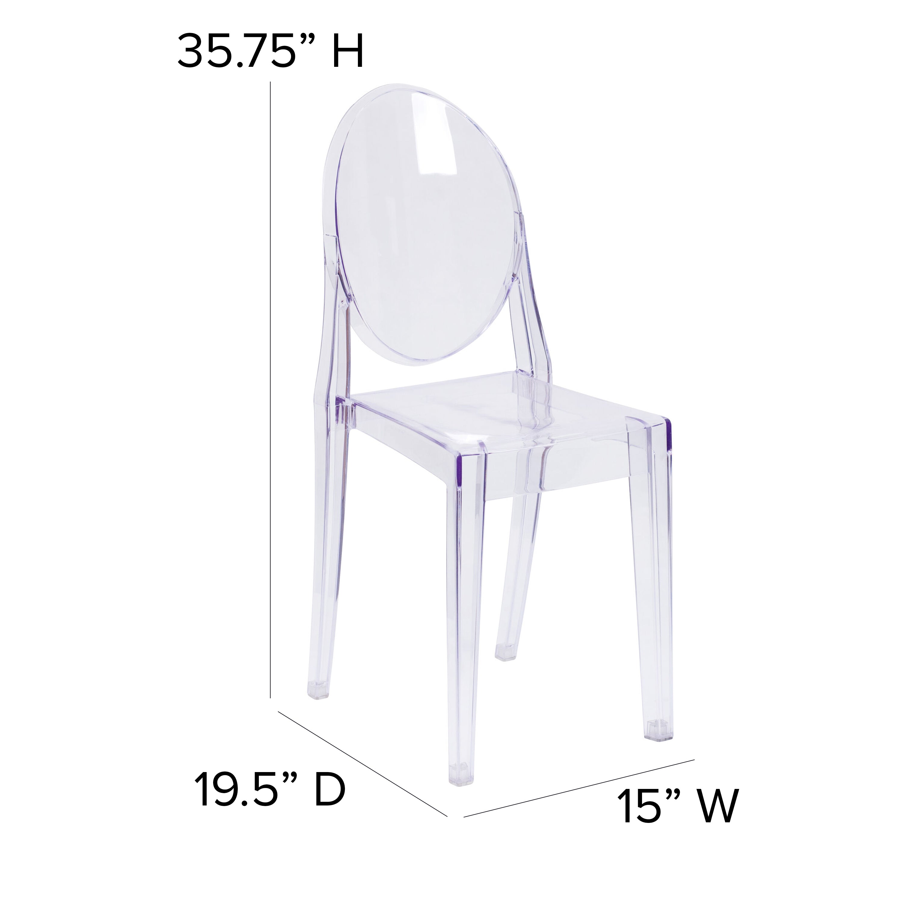 Cheryl Ghost Side Chair in Transparent Crystal