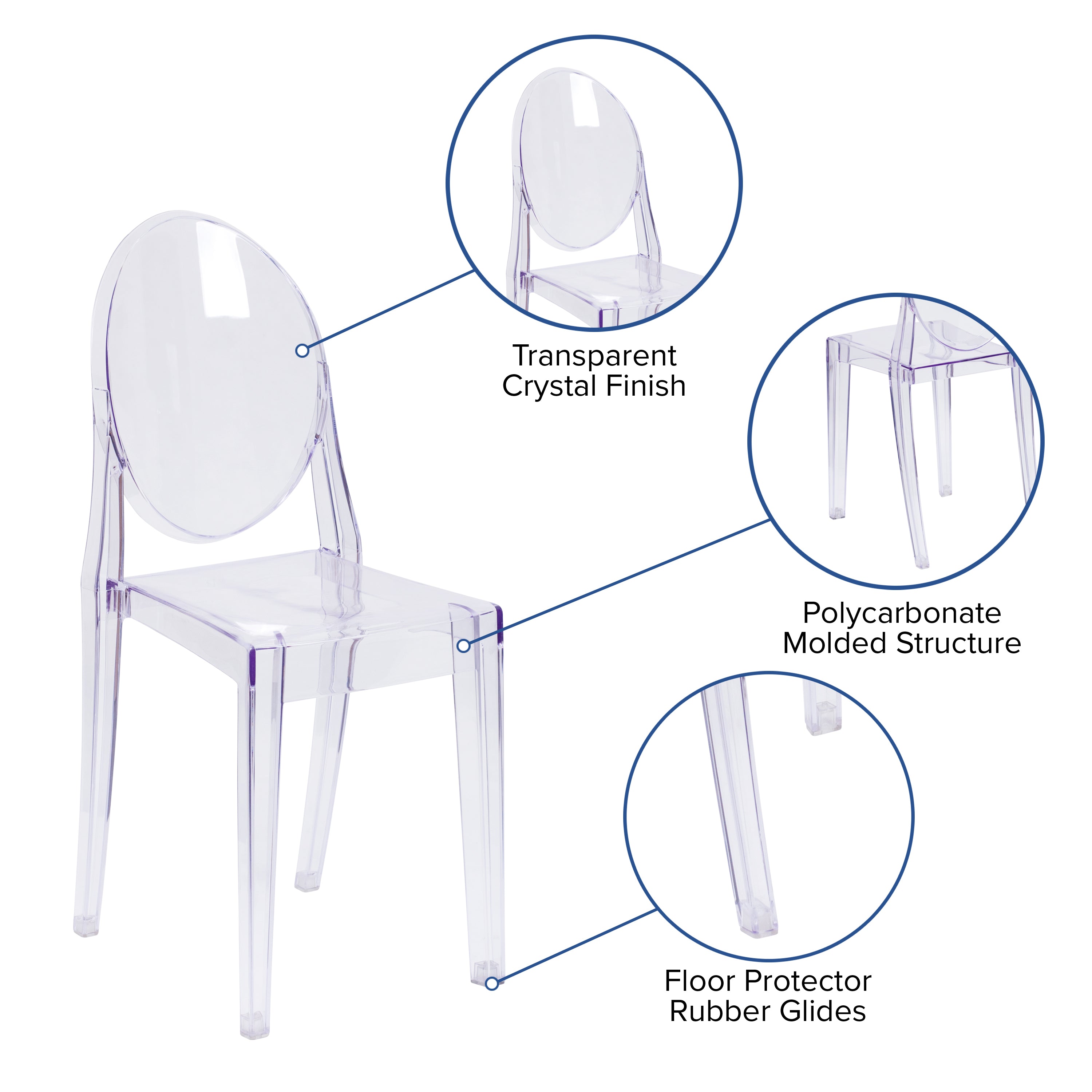 Cheryl Ghost Side Chair in Transparent Crystal