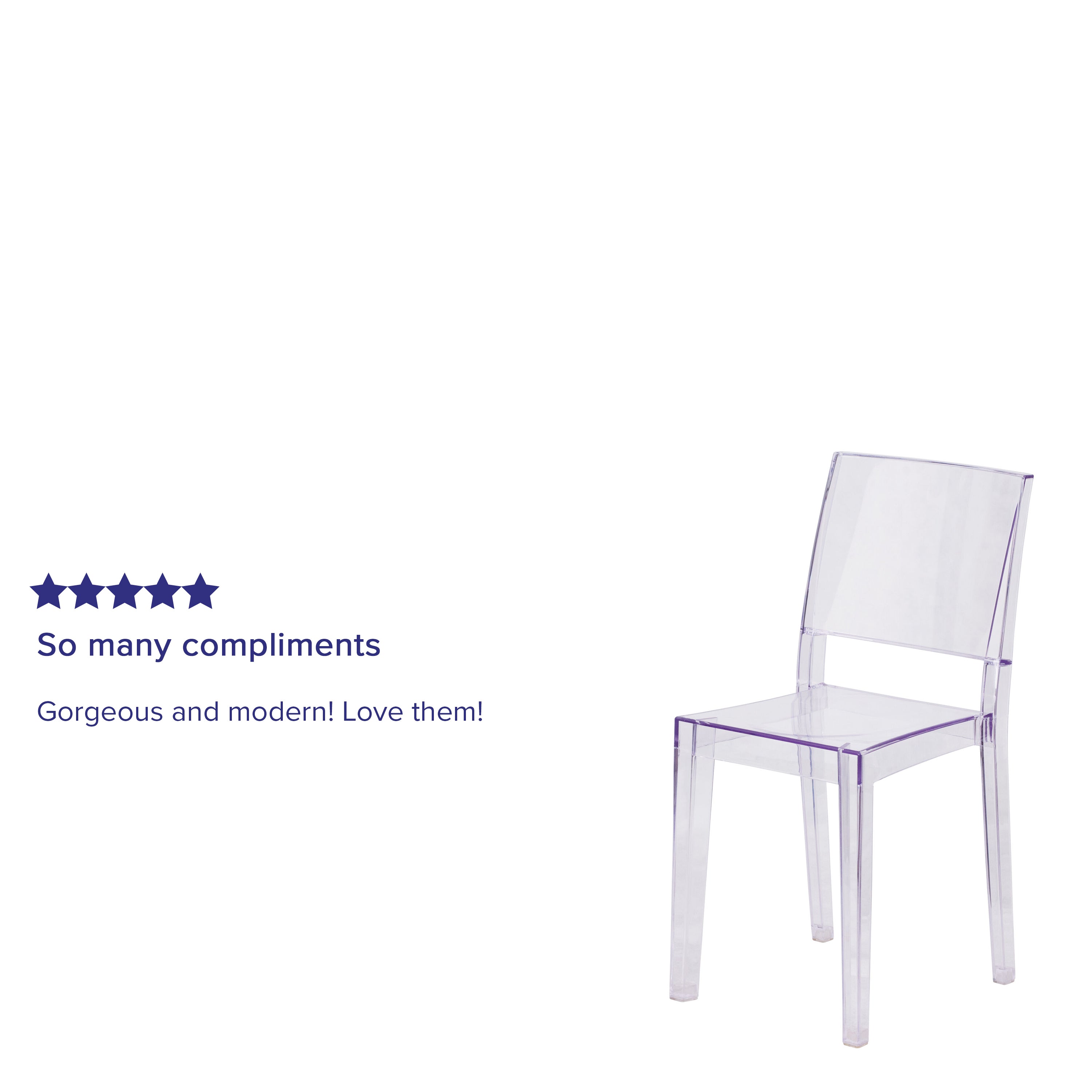 Phantom Series Transparent Stacking Side Chair