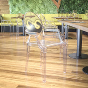 Shirley Ghost Chair with Arms in Transparent Crystal
