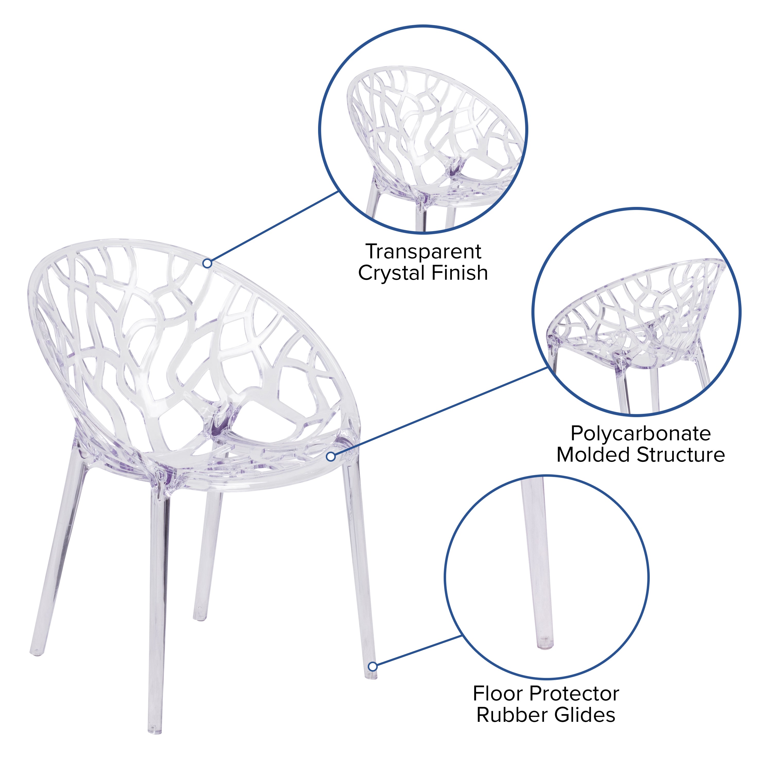Specter Series Transparent Stacking Side Chair