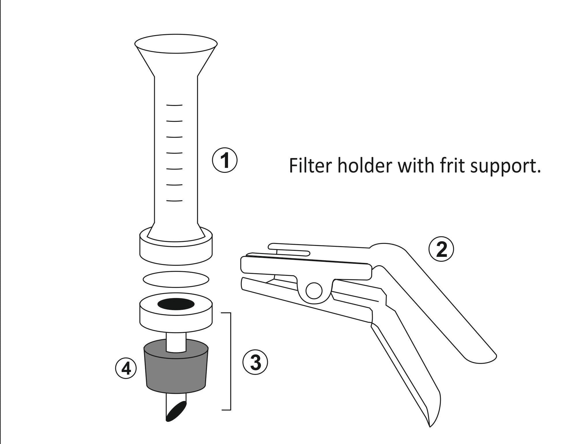 United Scientific® Microanalysis Vacuum Filter Holder Set, Fritted Glass, 25mm