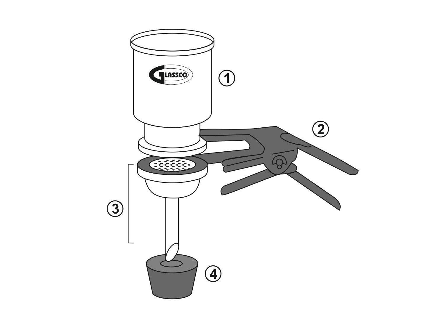 United Scientific® Vacuum Filter Holder Set With PTFE-Coated Funnel And Base, 47mm