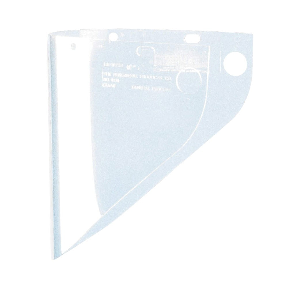 Faceshield Window Extended View .060" 9 3/4" X 19" Clear, Injection Molded, Fits F400 and F500 Series and FH66. Available in Bulk Pack
