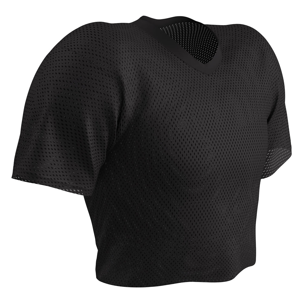 Polyester Porthole Mesh Practice Jersey - Black - Adult - Extra-Large