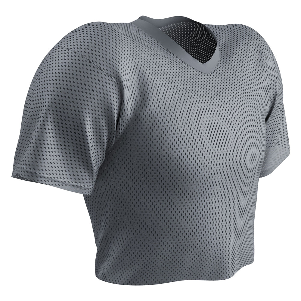 Polyester Porthole Mesh Practice Jersey - Silver - Youth - Extra-Large