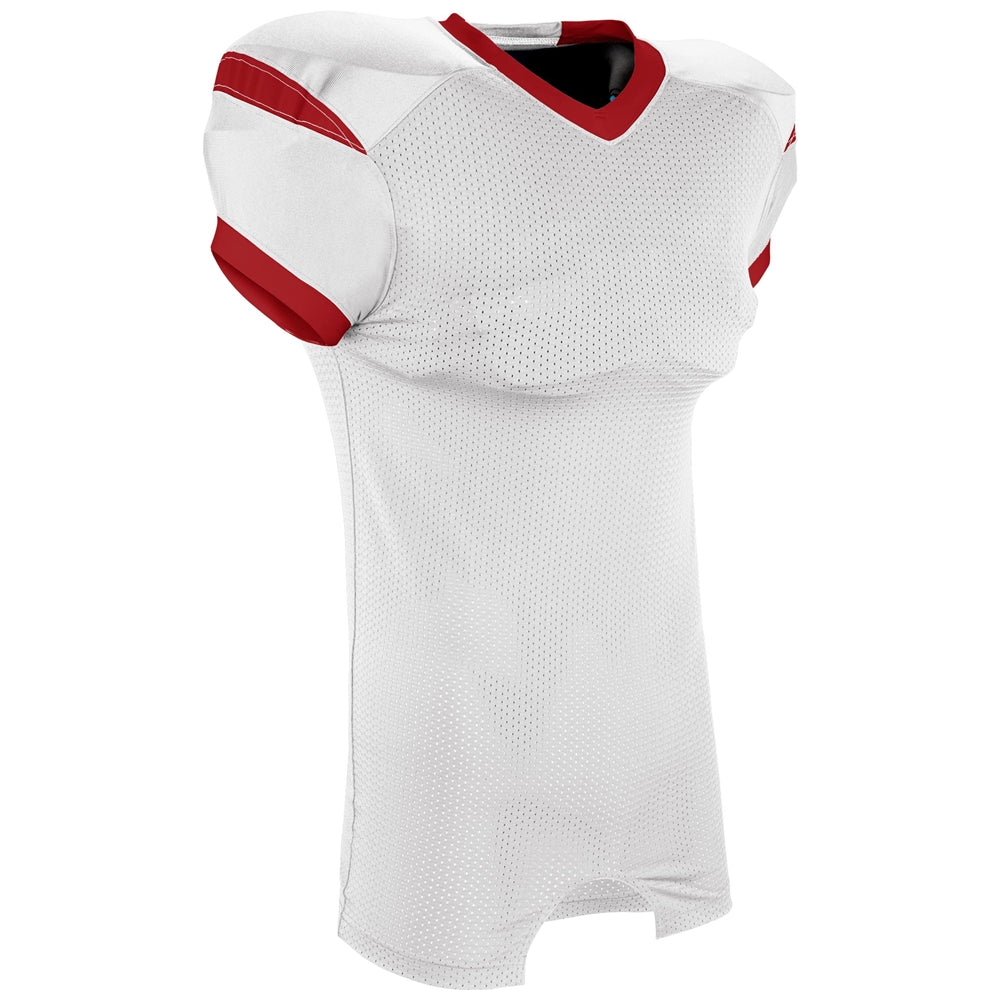 Backer Football Jersey - White Scarlet - Youth - Large